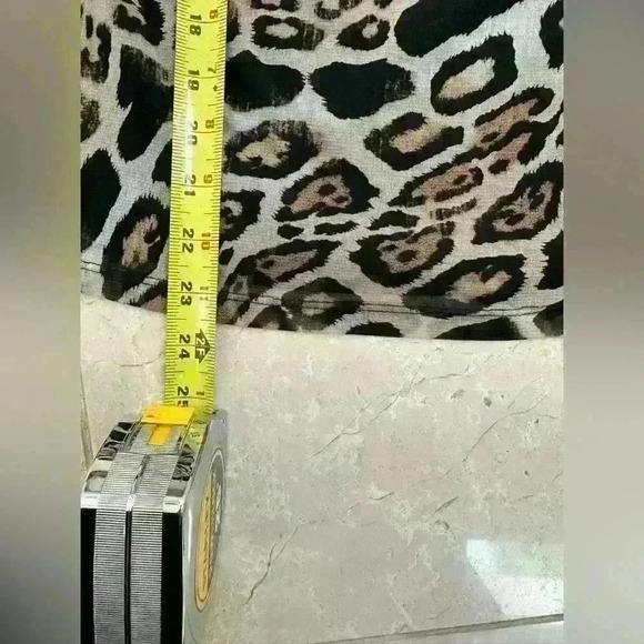 INC international Concepts Flowing  Leopard‎ Print Too With Lace Button Closer M - Picture 5 of 9